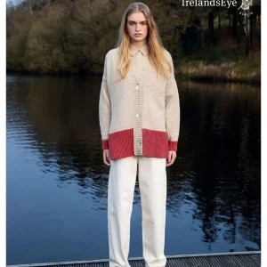 qualité d’originales AUTRE Gilet Nordique En Laine Et Cachemire Bicolore Rouge Beige Ou Bleu Et Beige 10