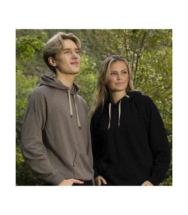 Sweatshirt Chaud Et Confortable à Capuche En Pure Laine Mérinos vente pas cher 1